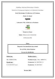 Diagnostic d'un immeuble du tissu colonial sis au 20 Rue Abbane Ramdane En cours de réhabilitation Diagnostic d'un immeuble du tissu colonial sis au 20 Rue Abbane Ramdane En cours de réhabilitation