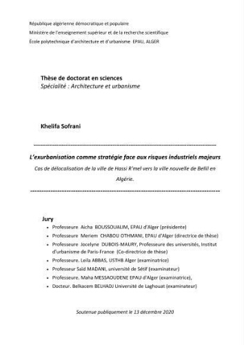 L’exurbanisation comme stratégie face aux risques industriels majeurs L’exurbanisation comme stratégie face aux risques industriels majeurs