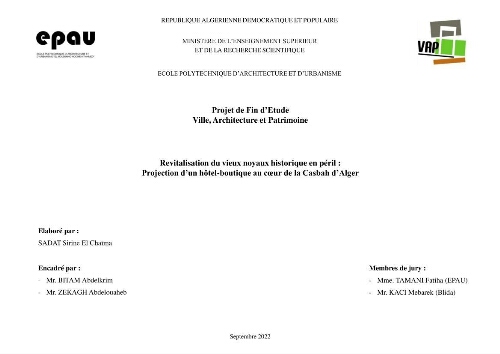 Revitalisation du vieux noyaux historique en péril Revitalisation du vieux noyaux historique en péril