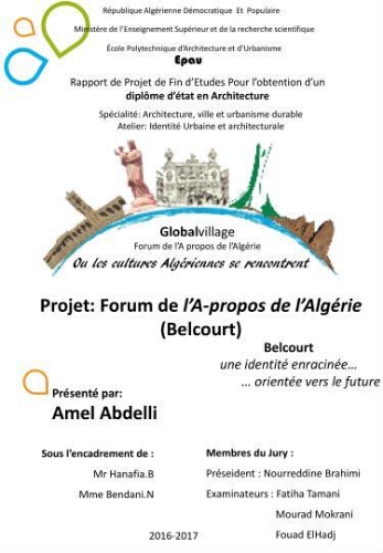 Global village, Forum de l'a-propos de l'Algerie ( Belcourt ) Global village, Forum de l'a-propos de l'Algerie ( Belcourt )