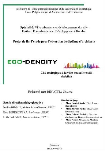 Cité écologique à la nouvelle ville de Sidi Abdellah Cité écologique à la nouvelle ville de Sidi Abdellah