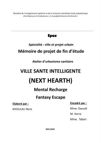Ville sante intelligente ( next hearth) Ville sante intelligente ( next hearth)