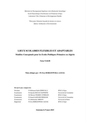 Lieux scolaires flexibles et adaptables Lieux scolaires flexibles et adaptables