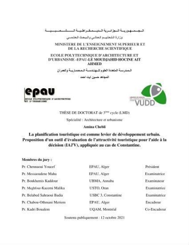 La Planification touristique est comme levier de développement urbain La Planification touristique est comme levier de développement urbain