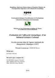 Évaluation de l'efficacité énergétique d'un bâtiment tertiaire colonial Évaluation de l'efficacité énergétique d'un bâtiment tertiaire colonial