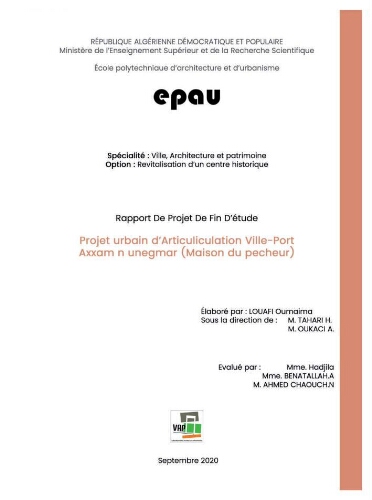 Projet urbain d'Articuliculation Ville-Port Projet urbain d'Articuliculation Ville-Port