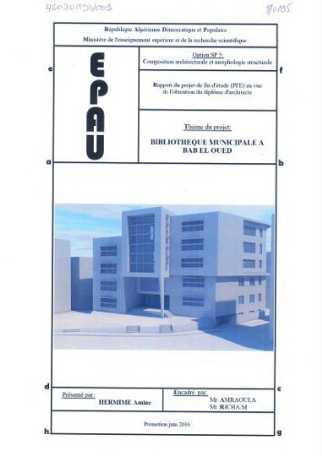 Bibliotheque municipale a Bab El Oued Bibliotheque municipale a Bab El Oued