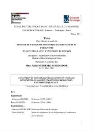 Conception et exploitation des centres de stockage des déchets en Algerie et I'imitation des impacts environnementaux Conception et exploitation des centres de stockage des déchets en Algerie et I'imitation des impacts environnementaux