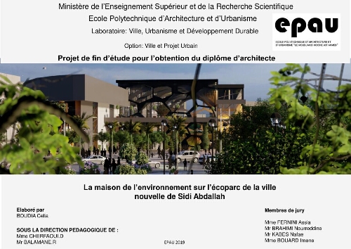 La Maison de l’environnement sur l'écoparc de la ville nouvelle de Sidi Abdallah La Maison de l’environnement sur l'écoparc de la ville nouvelle de Sidi Abdallah