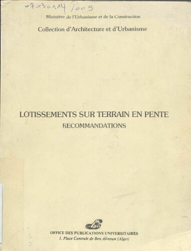 Lotissements sur terrain en pente Lotissements sur terrain en pente