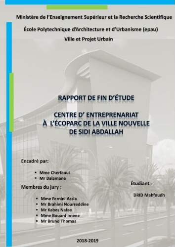 Centre d'entreprenariat à l'ecoparc de la ville nouvelle de Sidi Abdellah Centre d'entreprenariat à l'ecoparc de la ville nouvelle de Sidi Abdellah