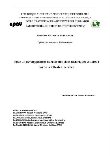 Pour un développement durable des villes historiques côtières Pour un développement durable des villes historiques côtières
