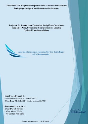 Gare maritime au nouveau quartier éco- touristique à el mohammadia Gare maritime au nouveau quartier éco- touristique à el mohammadia