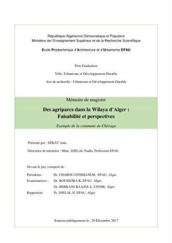 Des agriparcs dans la wilaya d'Alger : Des agriparcs dans la wilaya d'Alger :