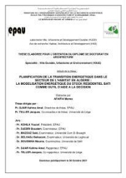 Planification de la transition énergétique dans le secteur de l'habitat en Algérie Planification de la transition énergétique dans le secteur de l'habitat en Algérie