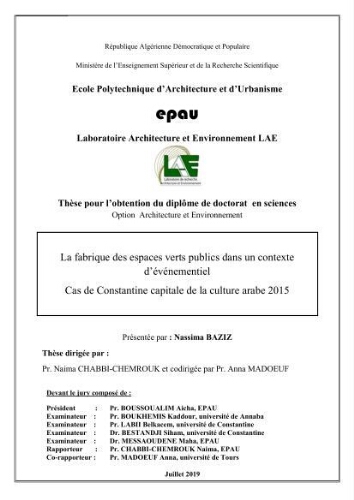 La Fabrique des espaces verts publics dans un contexte événementiel La Fabrique des espaces verts publics dans un contexte événementiel