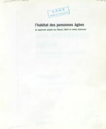 L'Habitat des personnes agées L'Habitat des personnes agées