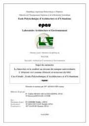 Le Bien-être et le confort au niveau du campus universitaire l'élément vert comme élément structurant du bâti Le Bien-être et le confort au niveau du campus universitaire l'élément vert comme élément structurant du bâti