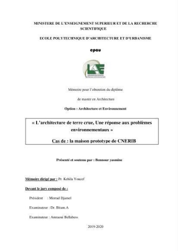 L'architecture de terre crue L'architecture de terre crue