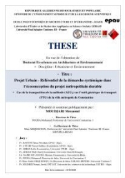 Projet urbain- Référentiel d'une démarche systématique dans la conception d'un projet métropolitain durable Projet urbain- Référentiel d'une démarche systématique dans la conception d'un projet métropolitain durable