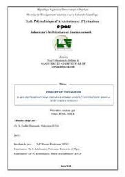 Principes de précaution, et les représentations sociales comme concept operatoire dans la gestion des risques Principes de précaution, et les représentations sociales comme concept operatoire dans la gestion des risques