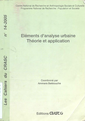 Eléments d'Analyse Urbaine Eléments d'Analyse Urbaine