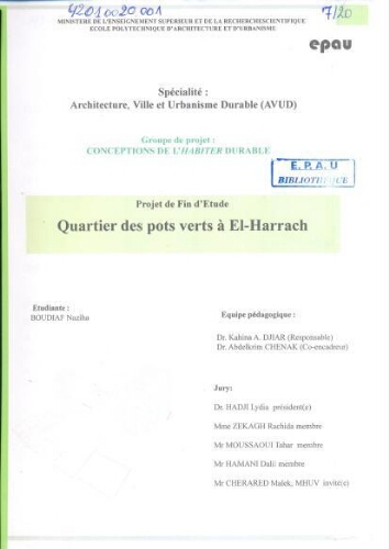Quartier des pots verts à El Harrach Quartier des pots verts à El Harrach