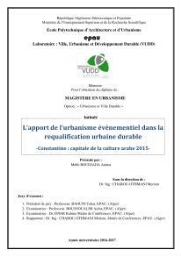 L'Apport de l'urbanisme évènementiel dans la requalification urbaine durable L'Apport de l'urbanisme évènementiel dans la requalification urbaine durable